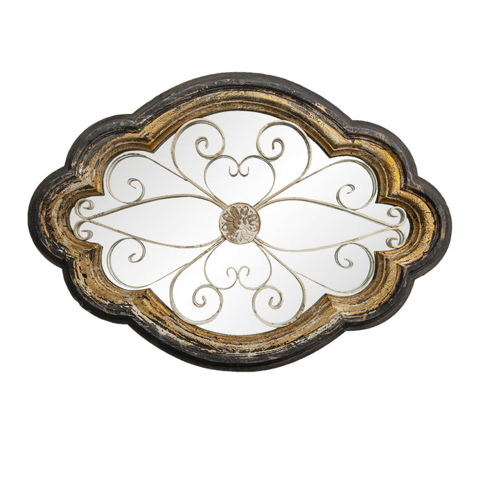 Clayre & Eef Spiegel 70x100 cm Goudkleurig Zwart IJzer