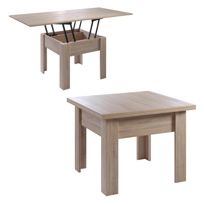 Hioshop Flipp salontafel, en eettafel eik licht decor.