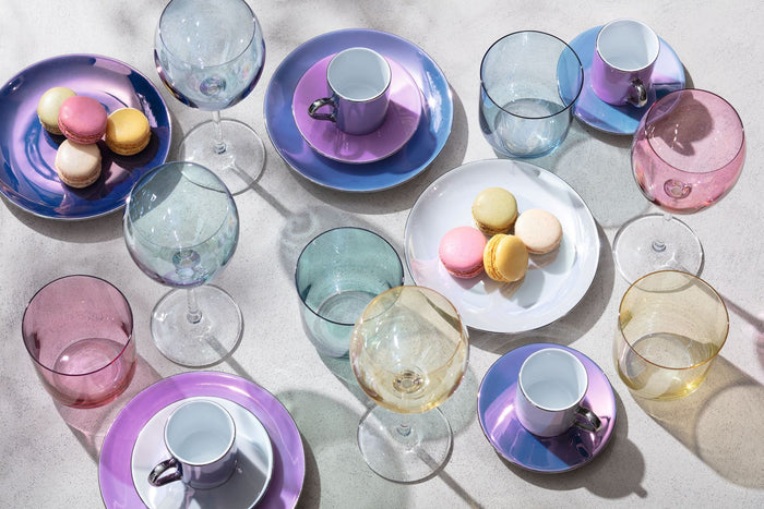 L.S.A. - Polka Tumbler 420ml Mother of Pearl Set van 4 Stuks