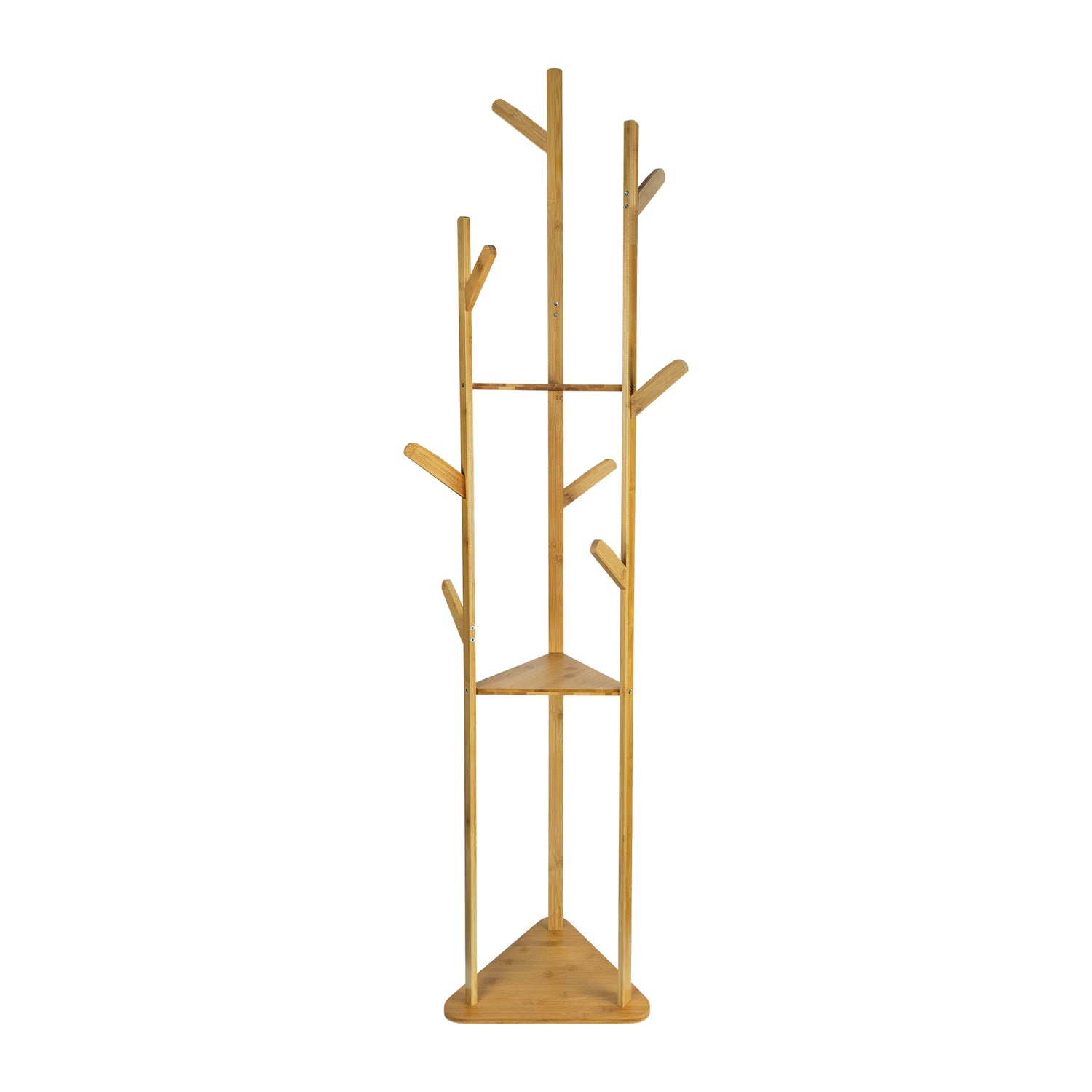 QUVIO Kapstok met drie planken - Hout - Lichtbruin