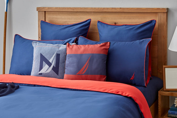 Nautica Katoen Satijnen Dekbedovertrekset - 240x200|220 - Creek Rood