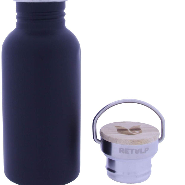 Retulp - Urban Thermosfles met Bamboe Dop 500 ml Night Black