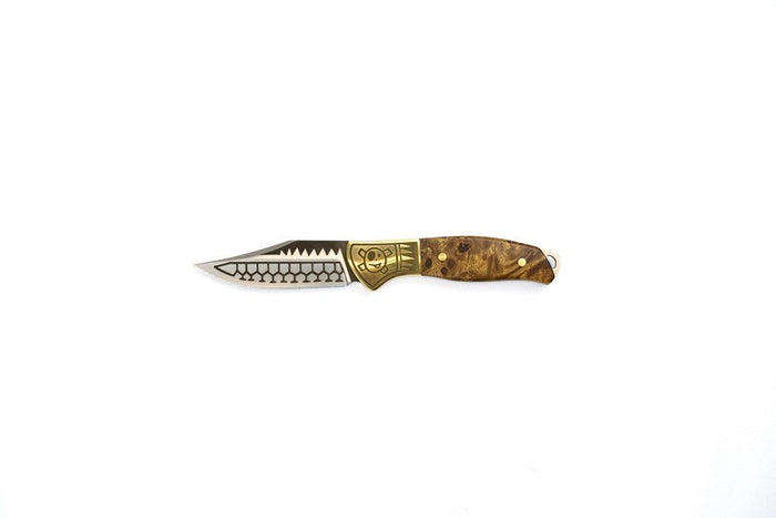 Homey's Schiffmacher 4-Delige Steakmessenset - 8cm - Wortelnotenhout