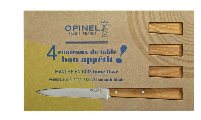 Opinel N°125 Bon Appétit Sud Tafelmessenset - 4-delig - Olijfhout