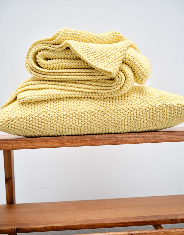 Marc O'Polo Nordic knit Plaid Pale Yellow 130 x 170 cm
