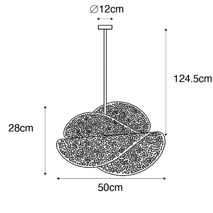 QAZQA Oosterse hanglamp zwart met goud 28 cm - Japke