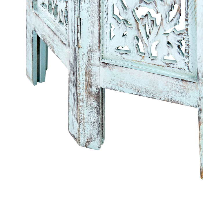 Beliani - BORAI - Bijzettafel - Lichtblauw - Mangohout