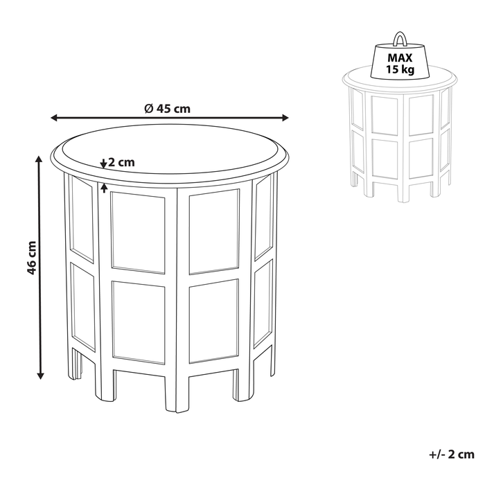Beliani - BORAI - Bijzettafel - Lichtblauw - Mangohout