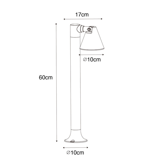 QAZQA Modern buiten paaltje roestbruin 60 cm IP44 verstelbaar - Ciara