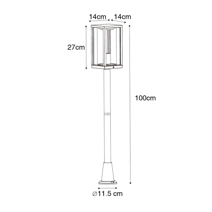 QAZQA Vintage staande buitenlamp antiek goud 100 cm IP44 - Charlois