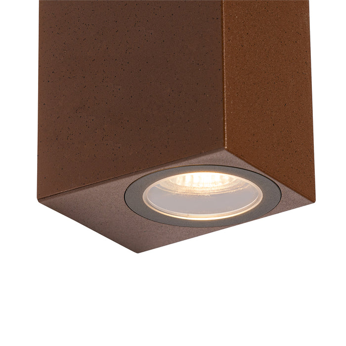 QAZQA Moderne buiten wandlamp roestbruin kunststof 2-lichts - Baleno