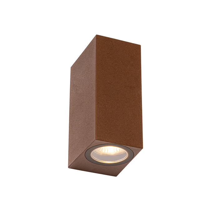 QAZQA Moderne buiten wandlamp roestbruin kunststof 2-lichts - Baleno