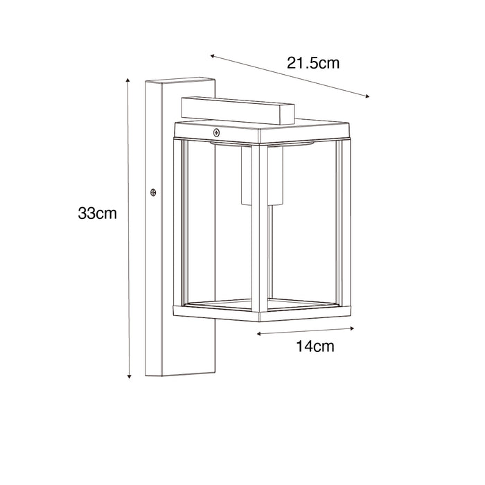 QAZQA Buiten wandlantaarn zwart met ribbel glas IP44 - Charlois