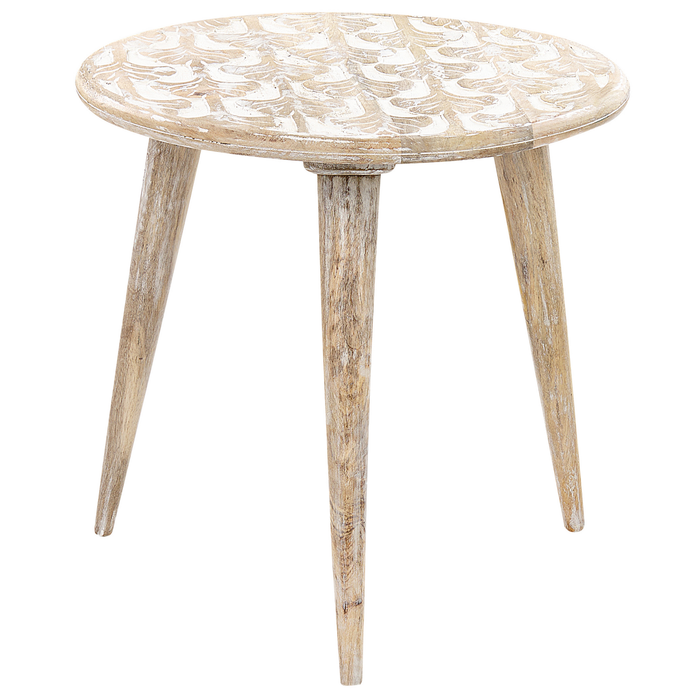 Beliani - HURSI - Bijzettafel set - Lichte houtkleur - Mangohout