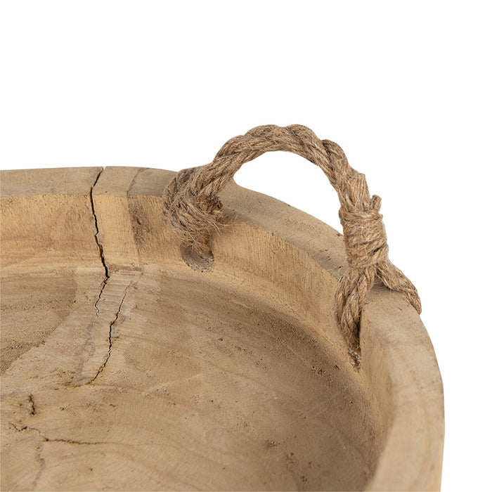 Clayre & Eef Decoratie Dienblad Ø 35 cm Bruin Hout