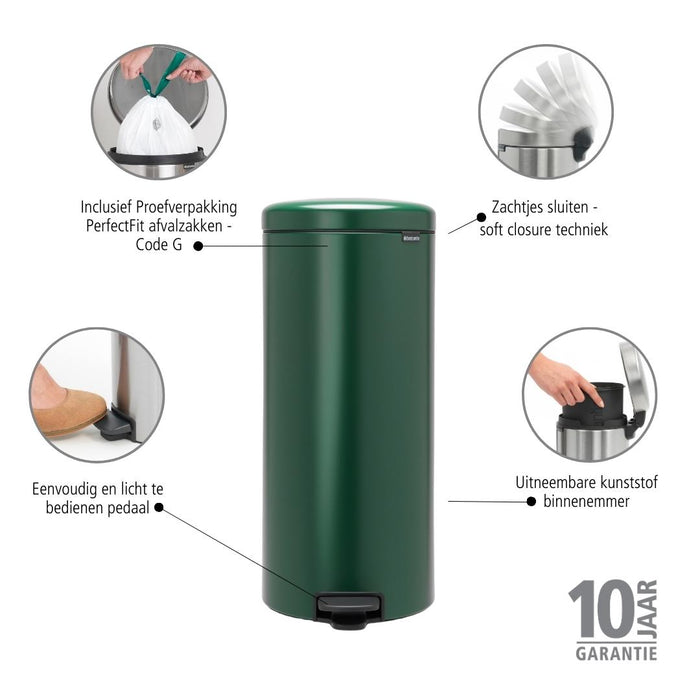 Brabantia NewIcon Pedaalemmer 30 L - Pine Green