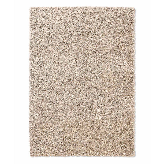 Tapeso Vierkant hoogpolig vloerkleed effen Classic - beige - 200x200