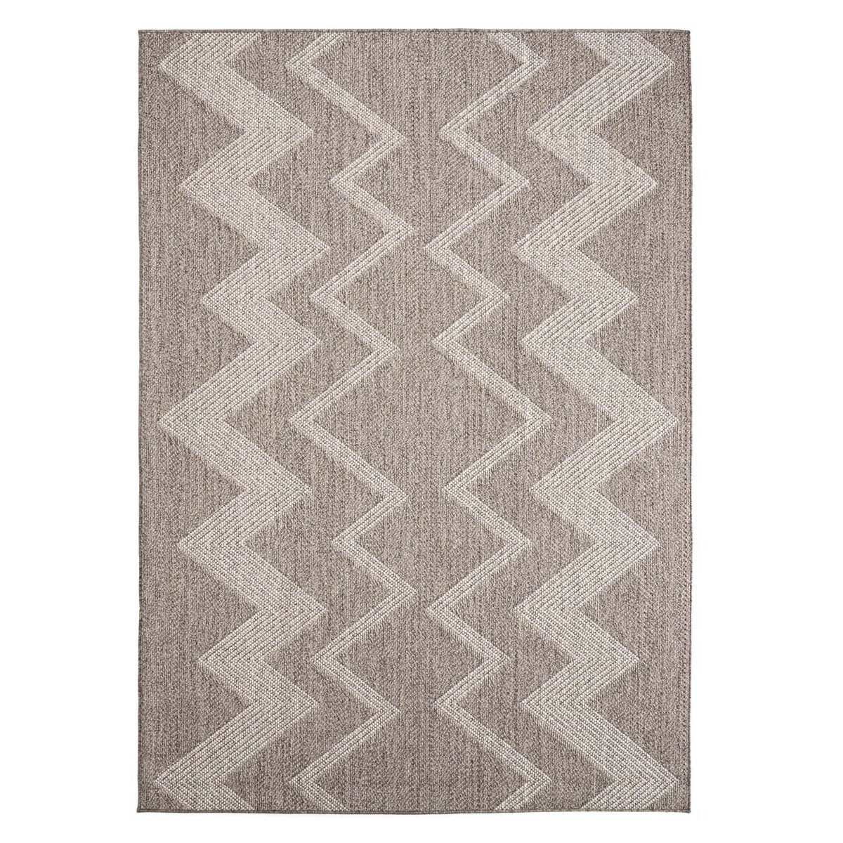 Boho&me Buitenkleed zig zag Sunny - zilver - 160x230 cm