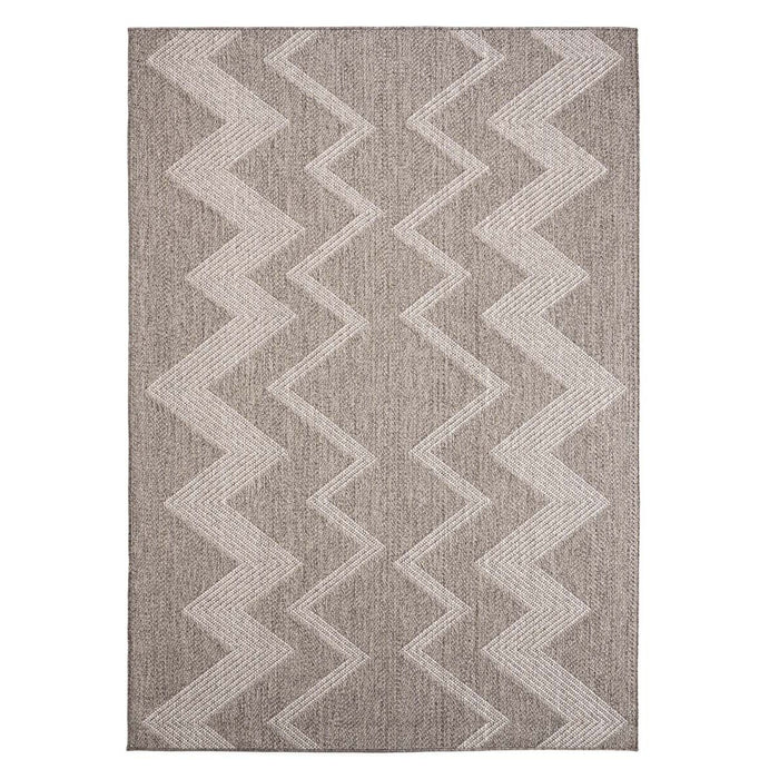 Boho&me Buitenkleed zig zag Sunny - zilver - 160x230 cm