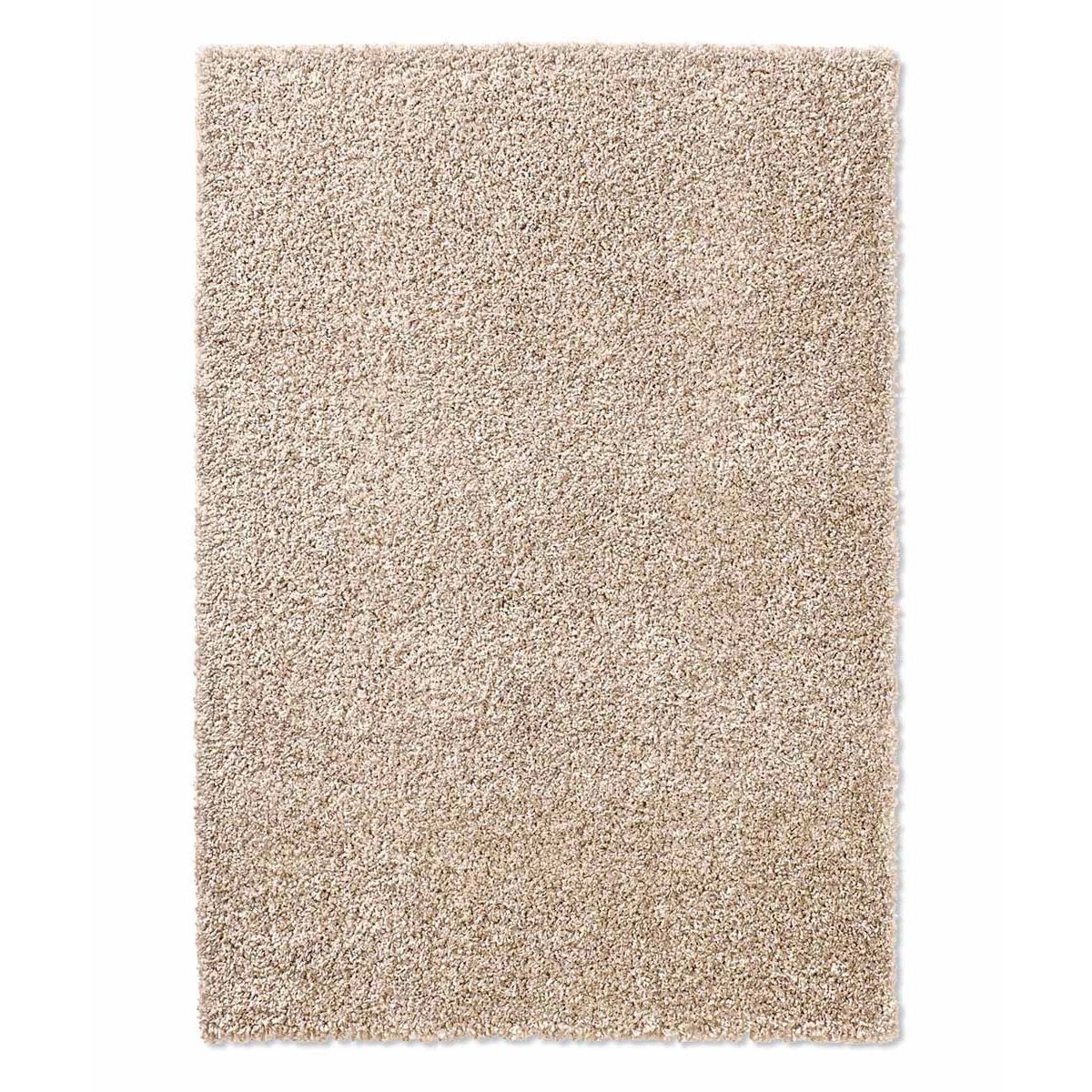 Tapeso Hoogpolig vloerkleed effen Classic - beige - 140x200 cm