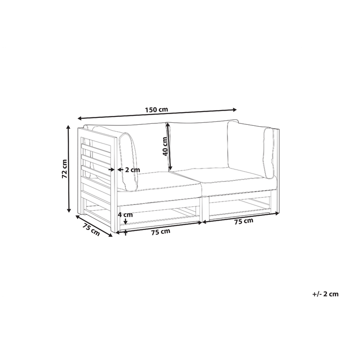 Beliani - TRANI - Tuinbank - Donkere houtkleur - Acaciahout