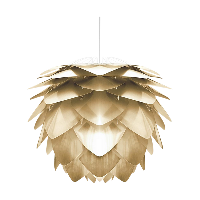 Umage Silvia Mini hanglamp brushed brass - met koordset wit - Ø 32 cm
