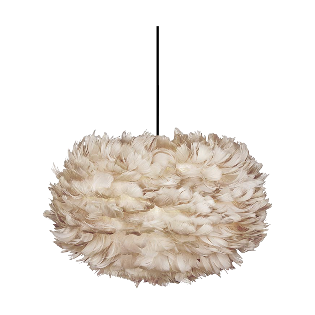 Umage Eos Medium hanglamp light brown - met koordset zwart - Ø 45 cm