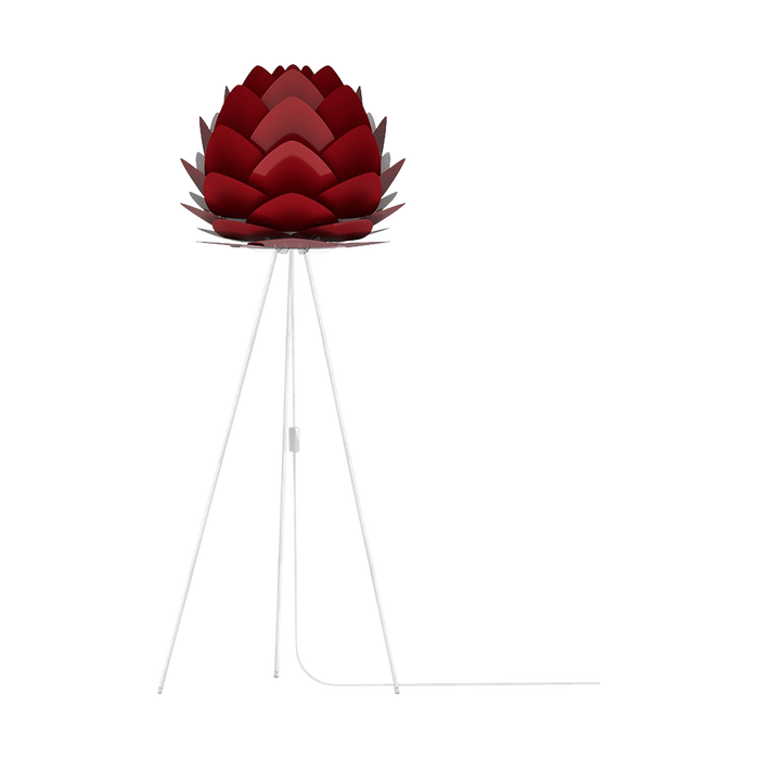 Umage Aluvia Medium vloerlamp ruby red - met tripod wit - Ø 59 cm