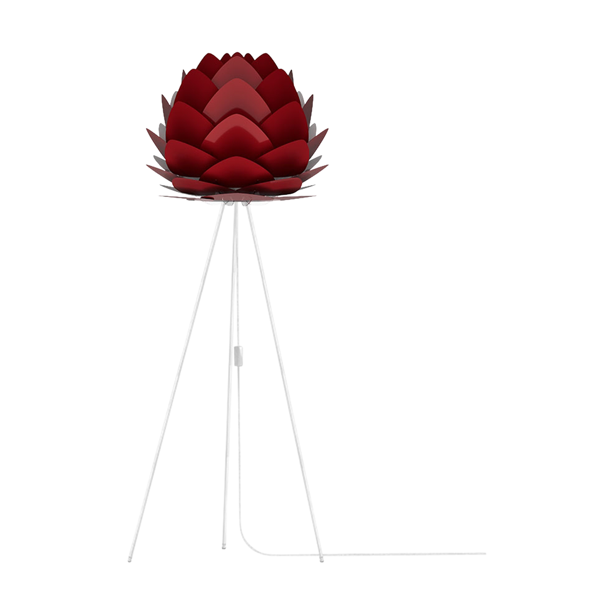 Umage Aluvia Medium vloerlamp ruby red - met tripod wit - Ø 59 cm
