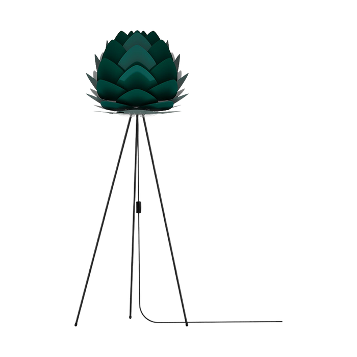 Umage Aluvia Medium vloerlamp forest green - met tripod zwart - Ø 59