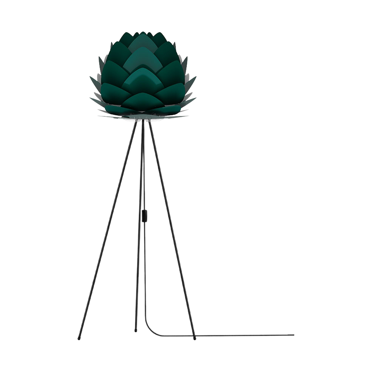 Umage Aluvia Medium vloerlamp forest green - met tripod zwart - Ø 59