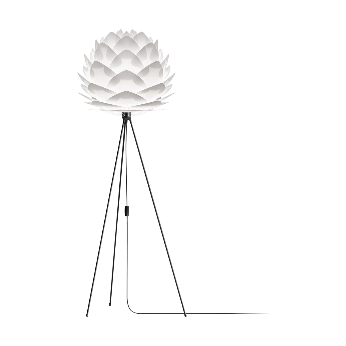 Umage Silvia Medium vloerlamp white - met tripod zwart - Ø 50 cm