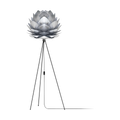 Umage Silvia Medium vloerlamp brushed steel - met tripod zwart - Ø 50