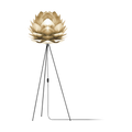 Umage Silvia Medium vloerlamp brushed brass - met tripod zwart - Ø 50