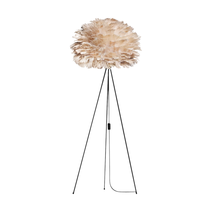 Umage Eos Medium vloerlamp light brown - met tripod zwart - Ø 45 cm