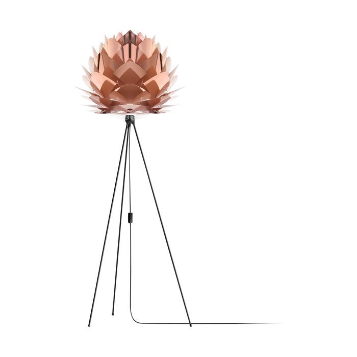 Umage Silvia Medium vloerlamp copper - met tripod zwart - Ø 50 cm