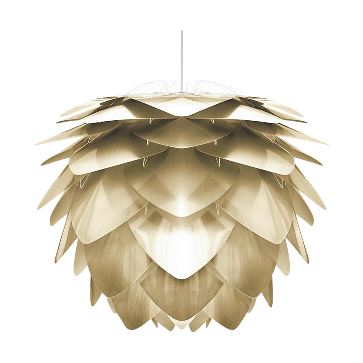 Umage Silvia Medium hanglamp brushed brass - met koordset wit - Ø 50