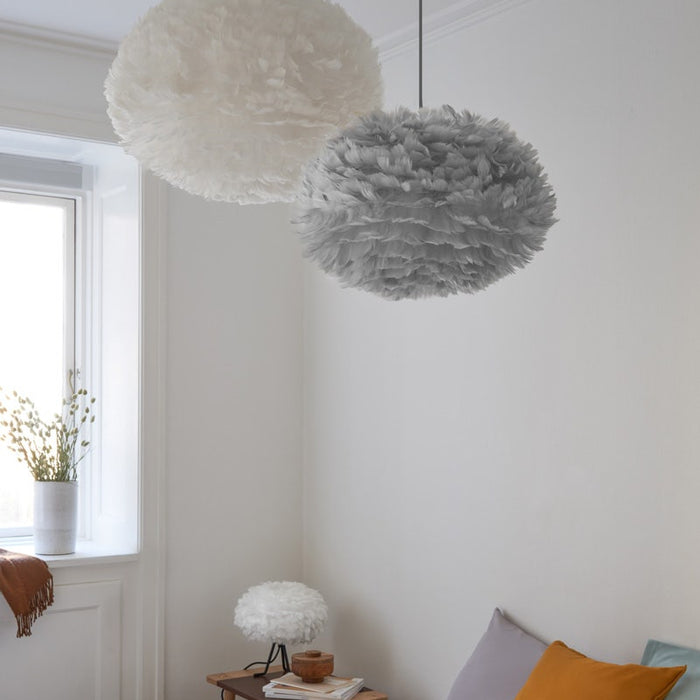 Umage Eos Medium hanglamp light grey - met koordset zwart - Ø 45 cm
