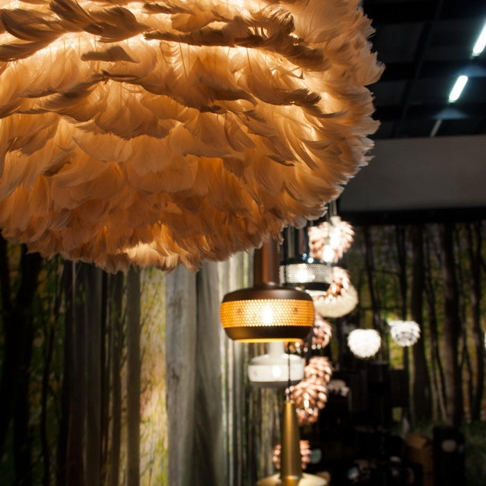 Umage Eos Mini hanglamp light brown - met koordset zwart - Ø 35 cm