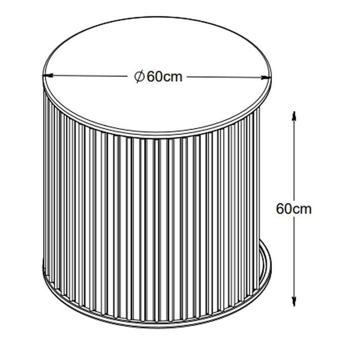 Olivine Redmer Ronde Houten Bijzettafel Ø 60 cm - Zwart