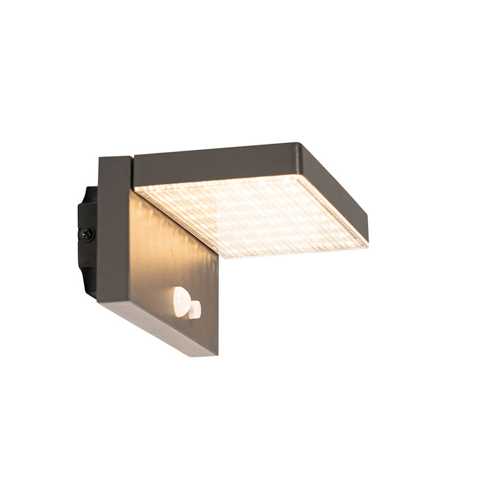 QAZQA Buiten wandlamp donkergrijs incl. LED en dimlicht op solar -