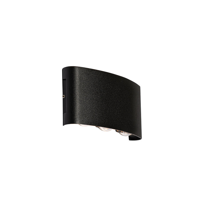 QAZQA Buiten wandlamp zwart incl. LED 6-lichts IP54 - Silly