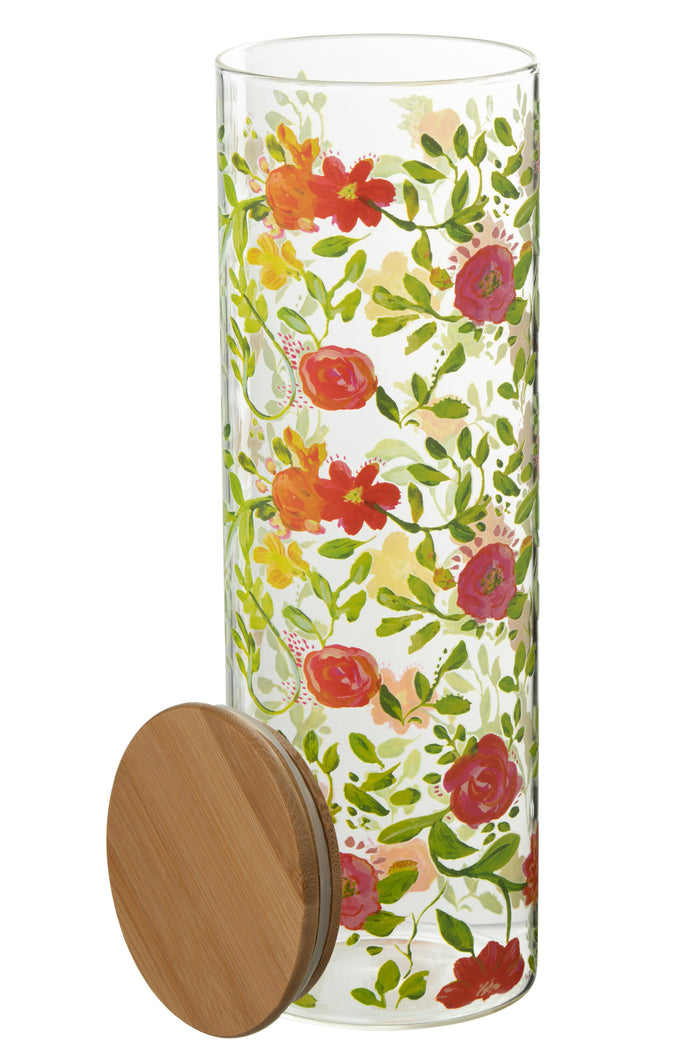 J-Line voorraadpot Bloemen - glas - mix - large
