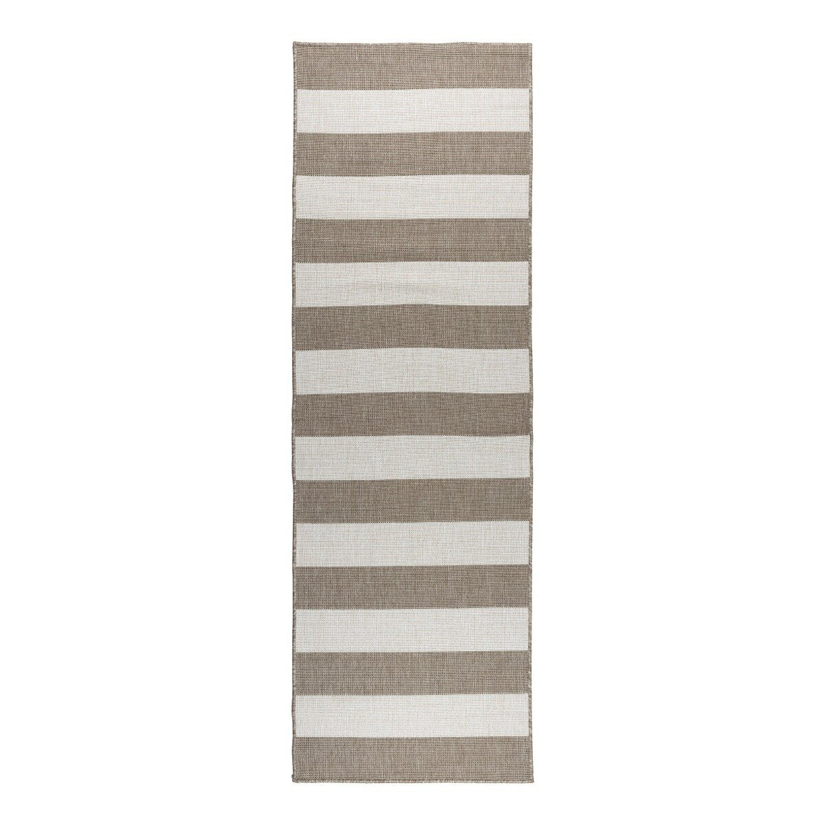 Eva Interior Loper Buitenkleed Stripes - Bruin|Grijs  - 80 x 250cm