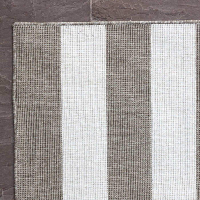 Eva Interior Loper Buitenkleed Stripes - Bruin|Grijs  - 80 x 250cm
