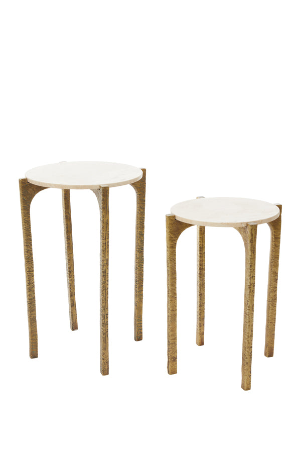 Light & Living - Bijzettafel KANAE - Ø45x64cm - Bruin - Set van 2