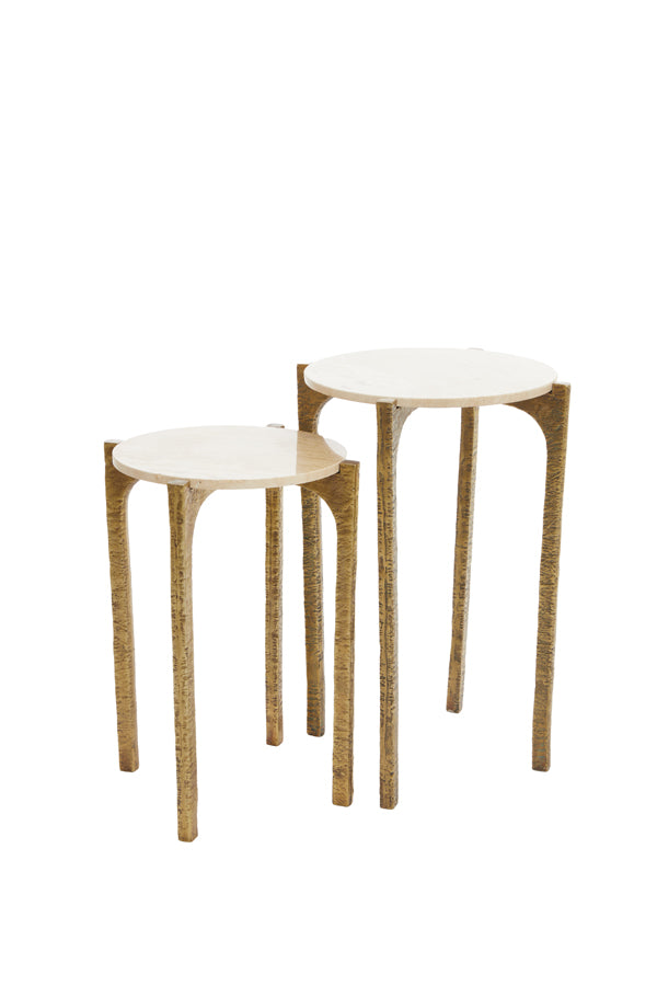 Light & Living - Bijzettafel KANAE - Ø45x64cm - Bruin - Set van 2