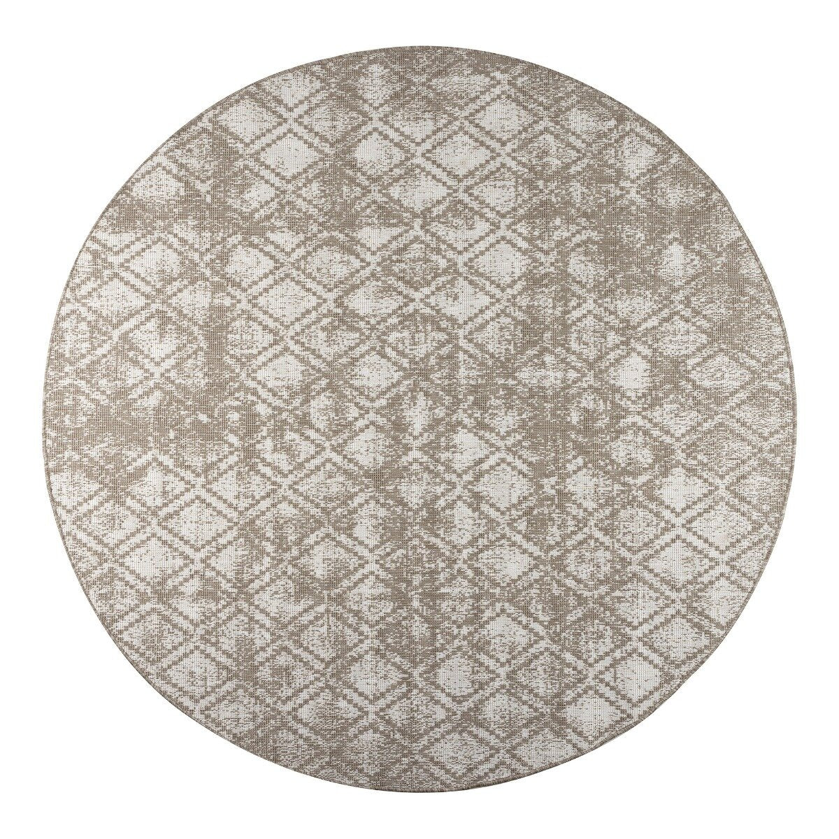 Eva Interior Buitenkleed Rond Frost - Bruin|wit - dubbelzijdig  200cm