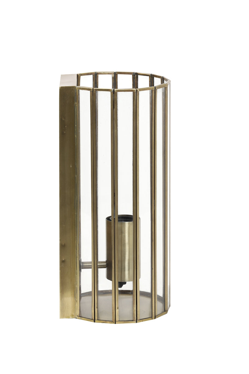 Light&living Wandlamp 14x13x30,5 cm STRØBY antiek brons+glas