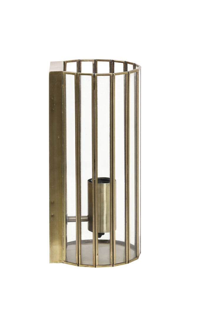 Light&living Wandlamp 14x13x30,5 cm STRØBY antiek brons+glas